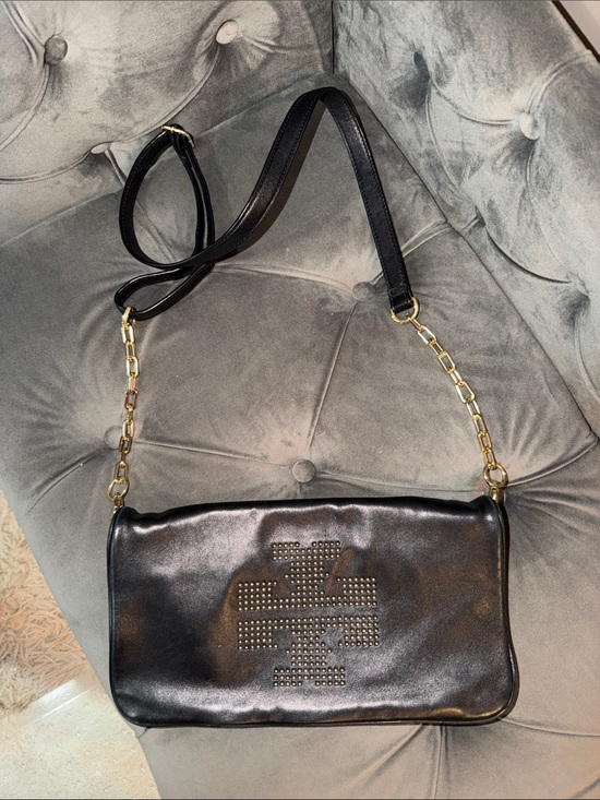 Tory Burch Handbags - Tory Burch Black Leather Bag with Gold Chain